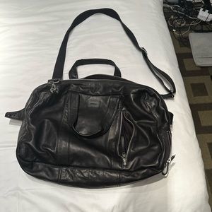 All Saints - Genuine Leather Weekend Bag with Strap
